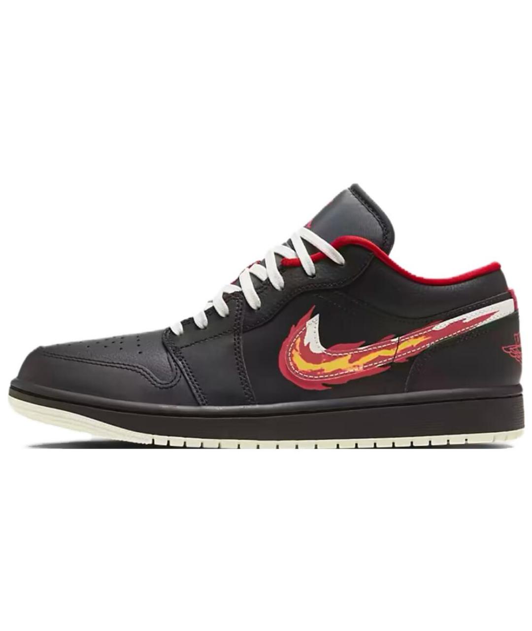 JORDAN Черные кожаные высокие кроссовки / кеды, фото 2