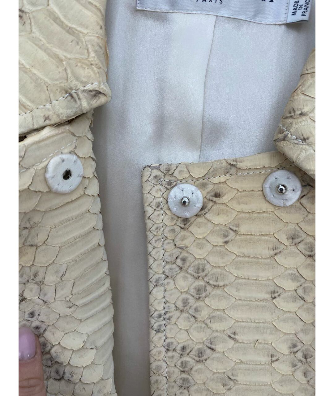 CHRISTIAN DIOR PRE-OWNED Бежевый жакет/пиджак из экзотической кожи, фото 6