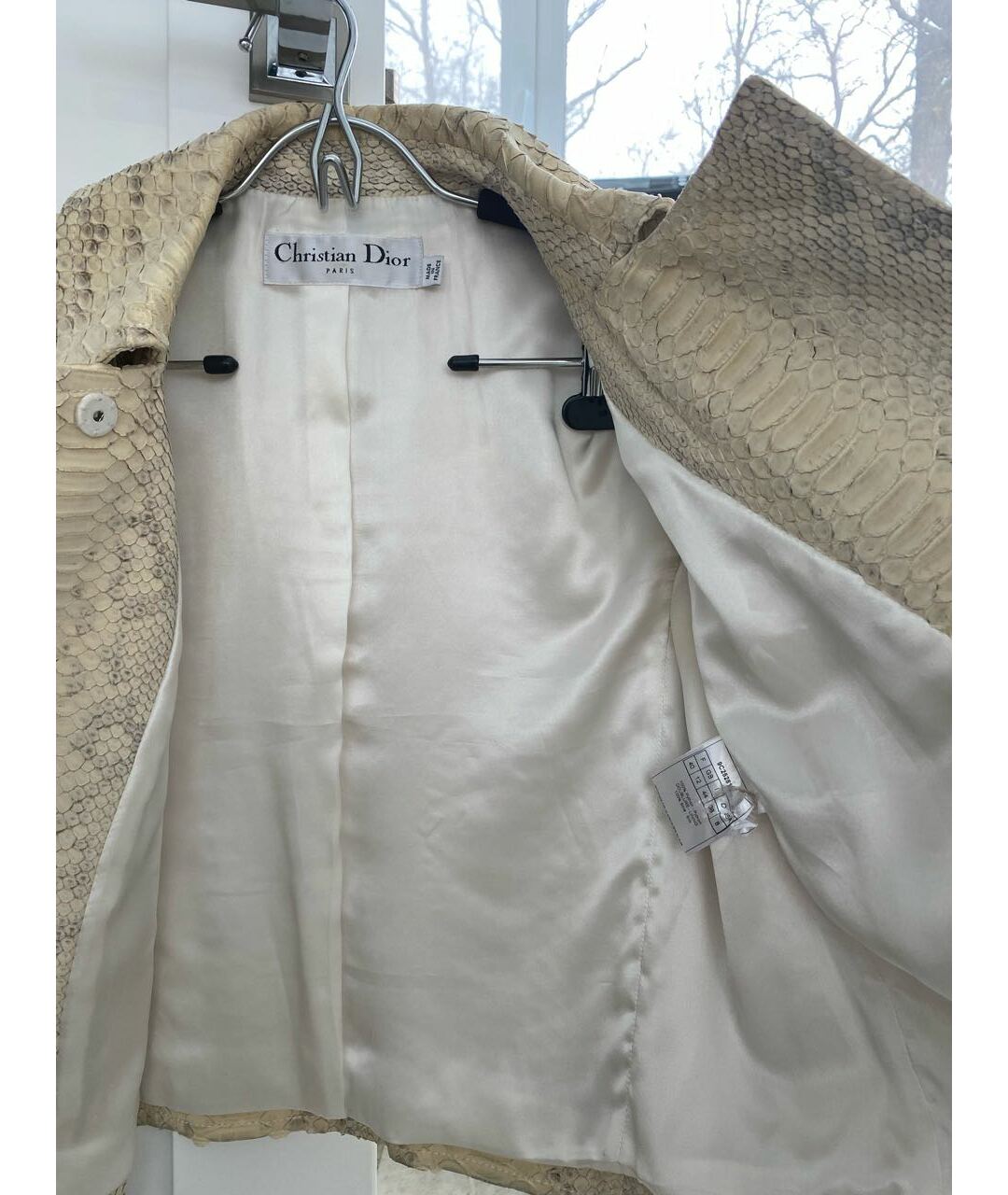 CHRISTIAN DIOR PRE-OWNED Бежевый жакет/пиджак из экзотической кожи, фото 4