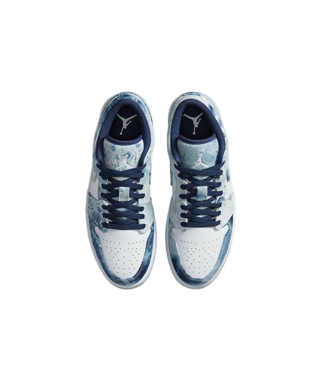 JORDAN Голубые кожаные высокие кроссовки / кеды, фото 4