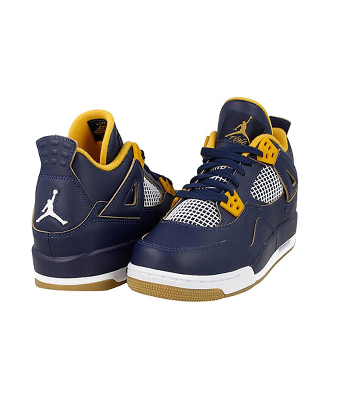 JORDAN Синие кожаные высокие кроссовки / кеды, фото 5