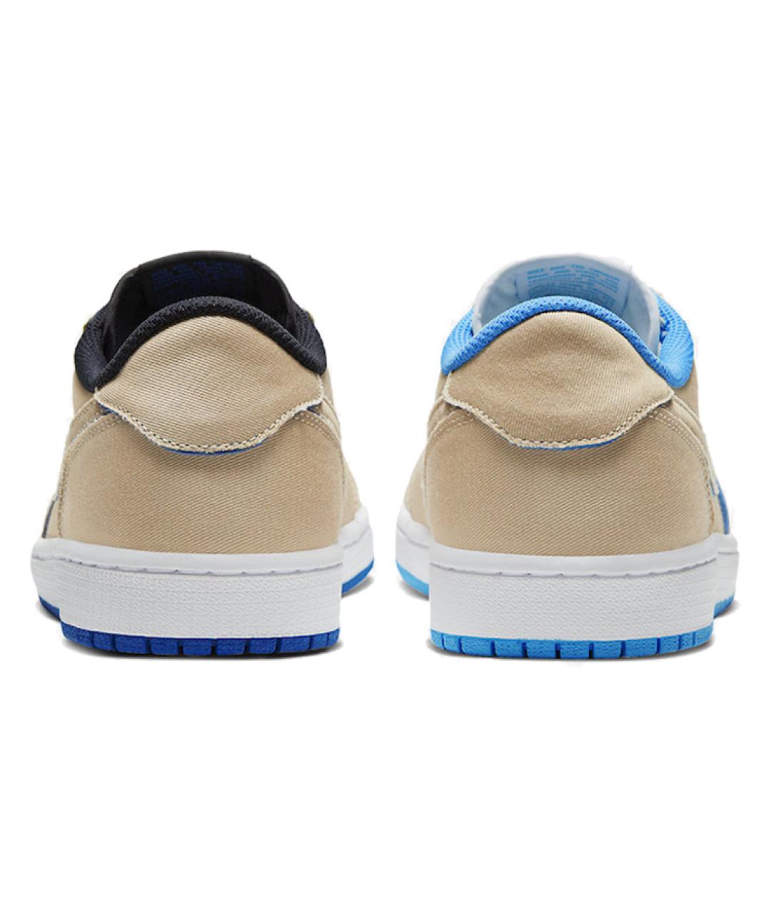 JORDAN Бежевые кожаные высокие кроссовки / кеды, фото 4