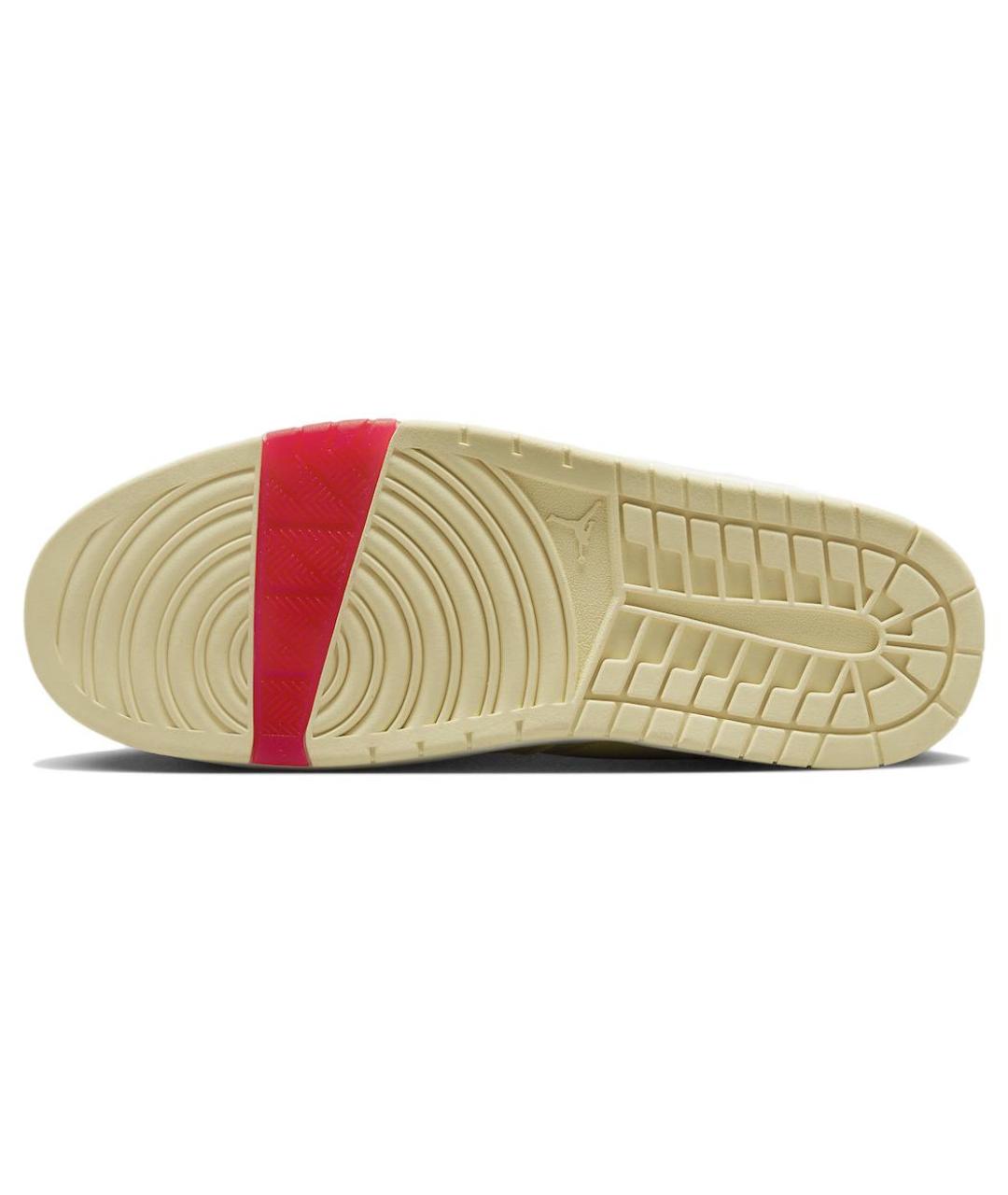 JORDAN Бежевые кожаные высокие кроссовки / кеды, фото 6