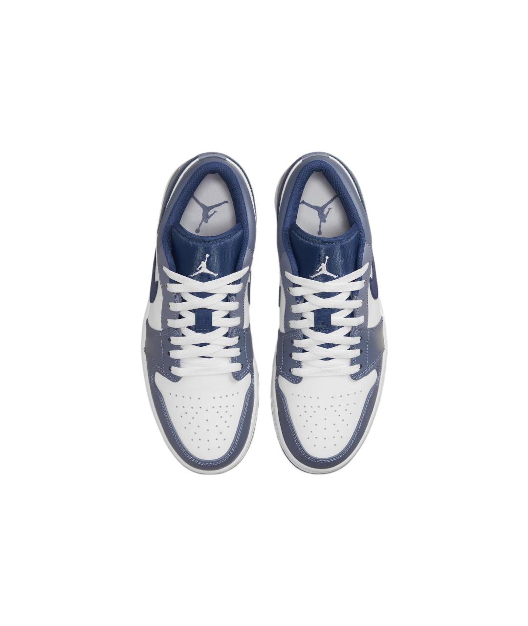 JORDAN Синие кожаные высокие кроссовки / кеды, фото 4