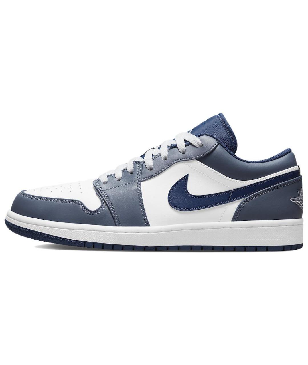 JORDAN Синие кожаные высокие кроссовки / кеды, фото 2