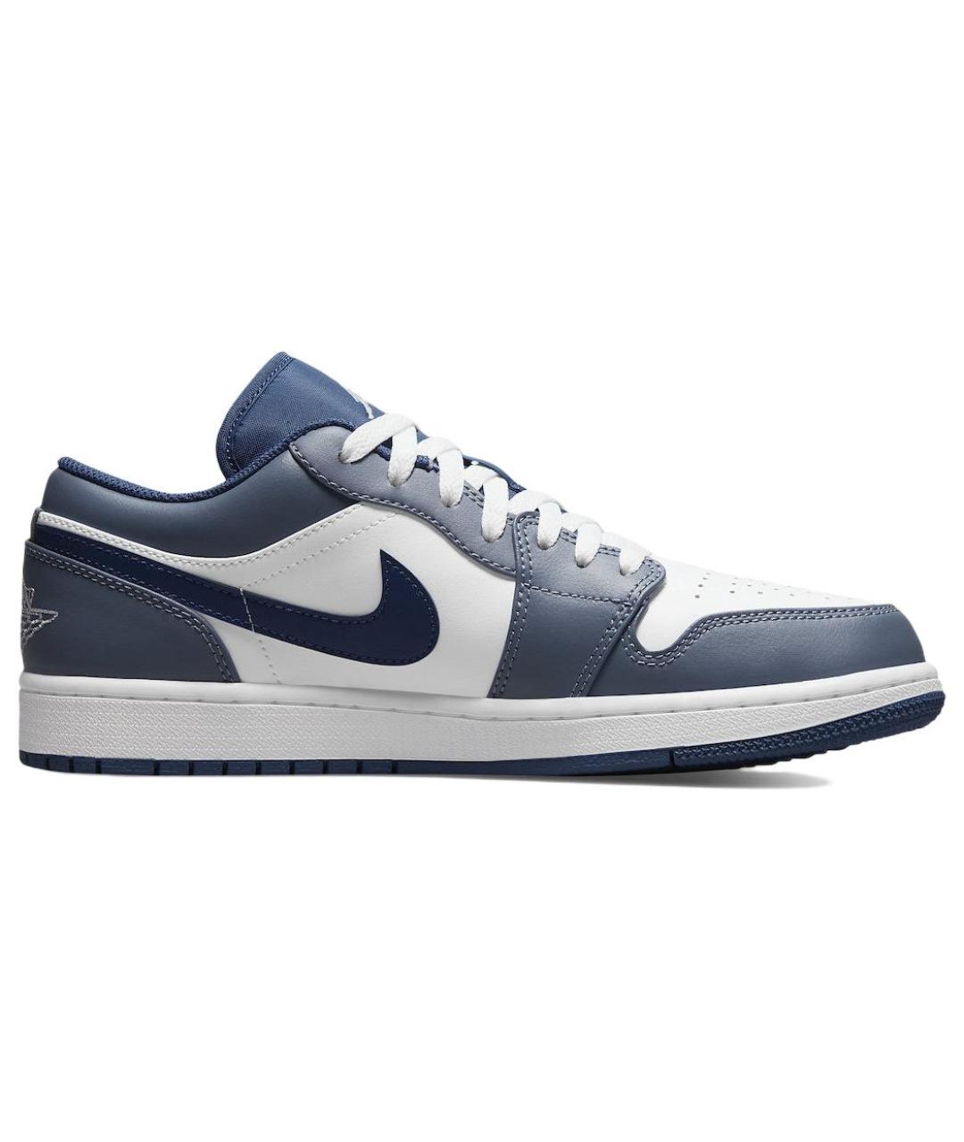 JORDAN Синие кожаные высокие кроссовки / кеды, фото 1