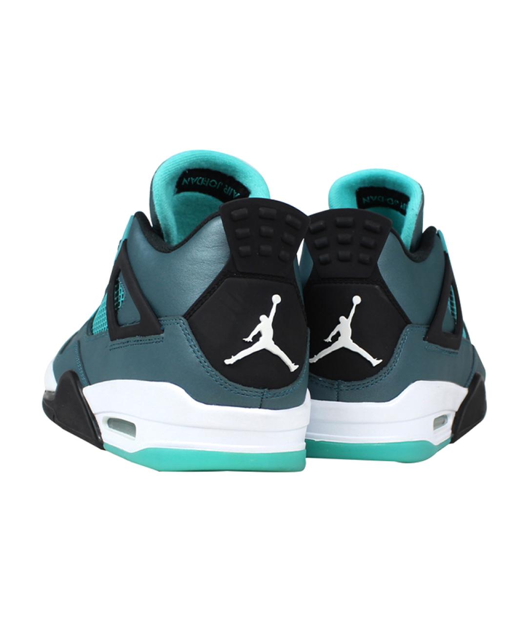 JORDAN Зеленые кожаные высокие кроссовки / кеды, фото 4