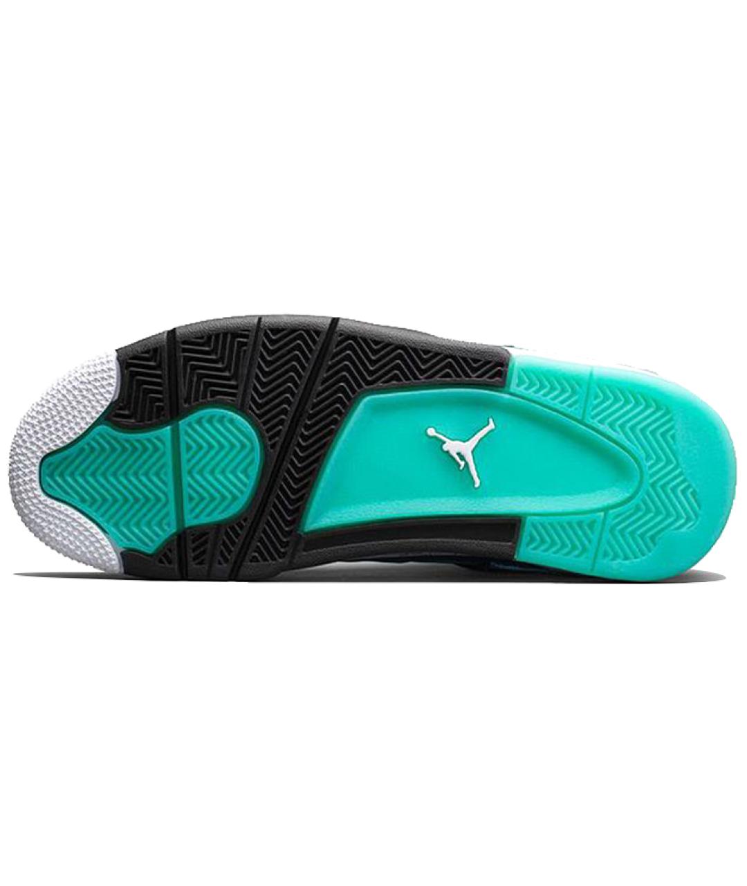 JORDAN Зеленые кожаные высокие кроссовки / кеды, фото 5