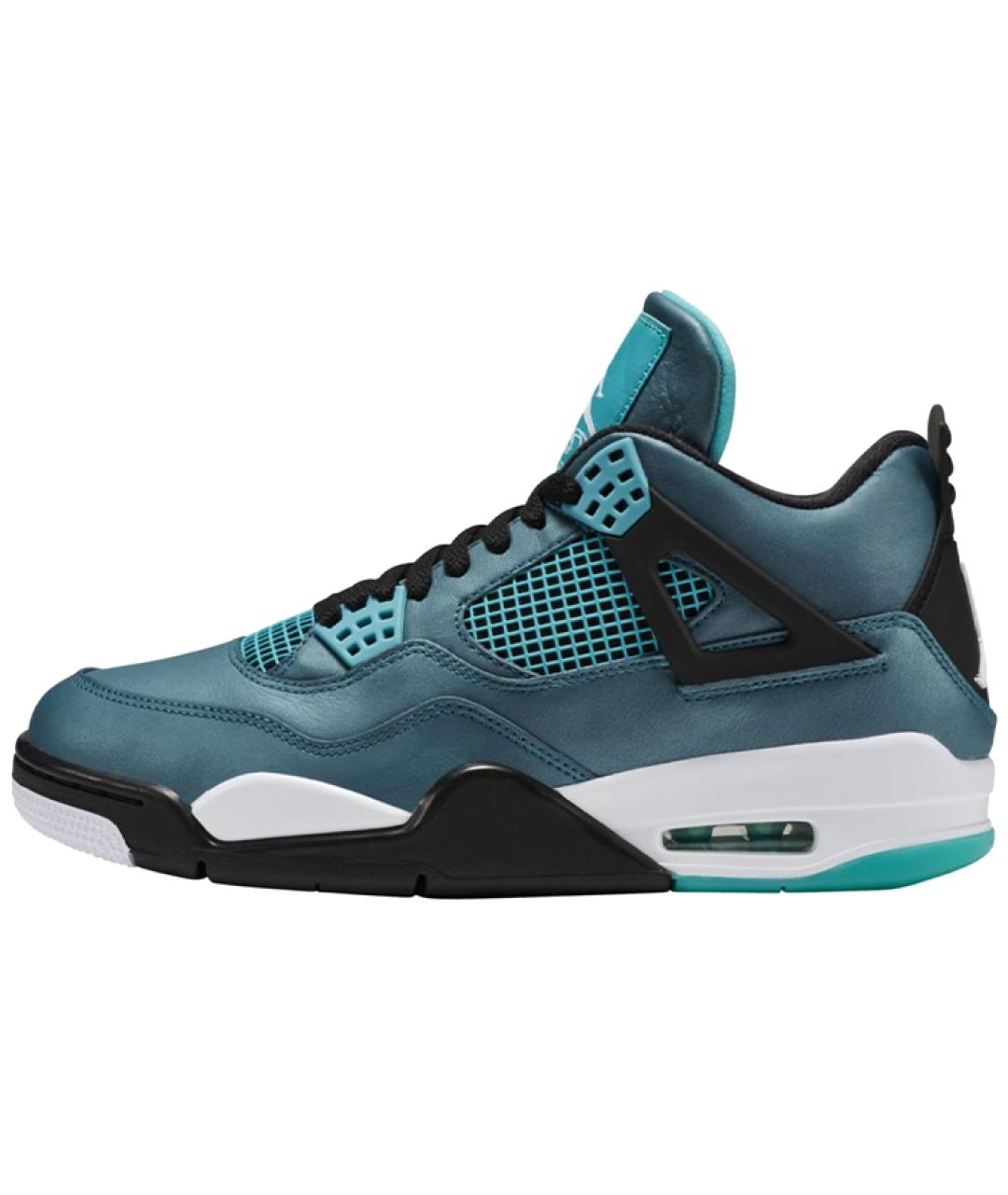 JORDAN Зеленые кожаные высокие кроссовки / кеды, фото 2