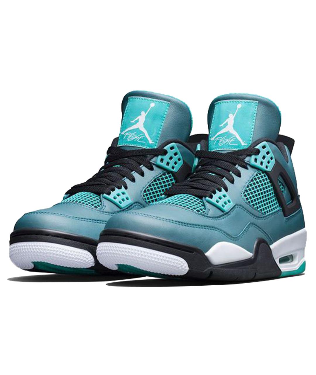 JORDAN Зеленые кожаные высокие кроссовки / кеды, фото 3