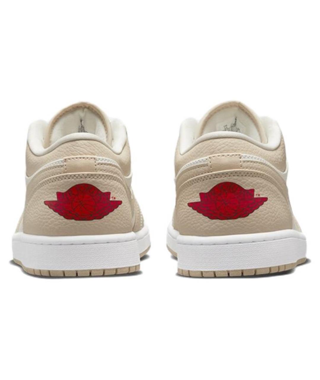 JORDAN Бежевые кожаные высокие кроссовки / кеды, фото 4