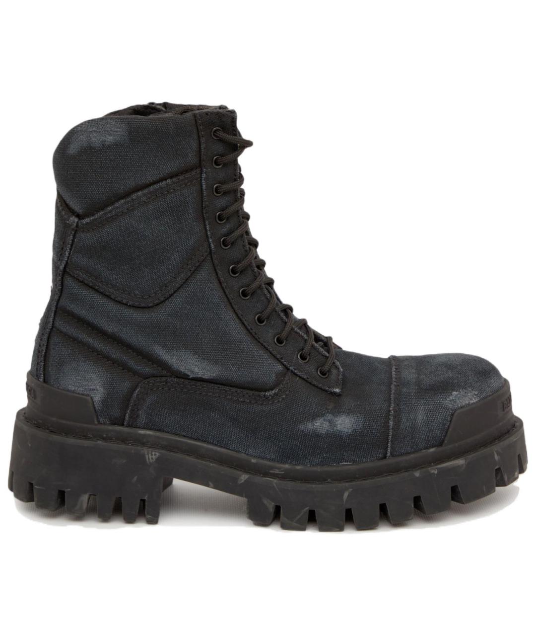 BALENCIAGA Черные кожаные высокие ботинки, фото 1