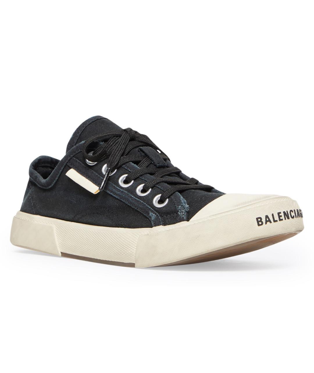 BALENCIAGA Черные текстильные низкие кроссовки / кеды, фото 2