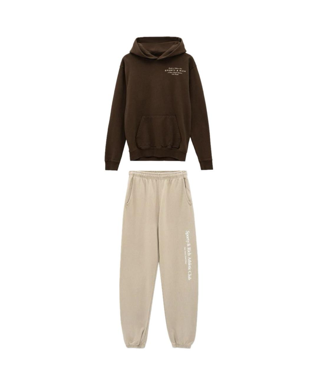 SPORTY AND RICH Коричневый хлопковый спортивные костюмы, фото 1