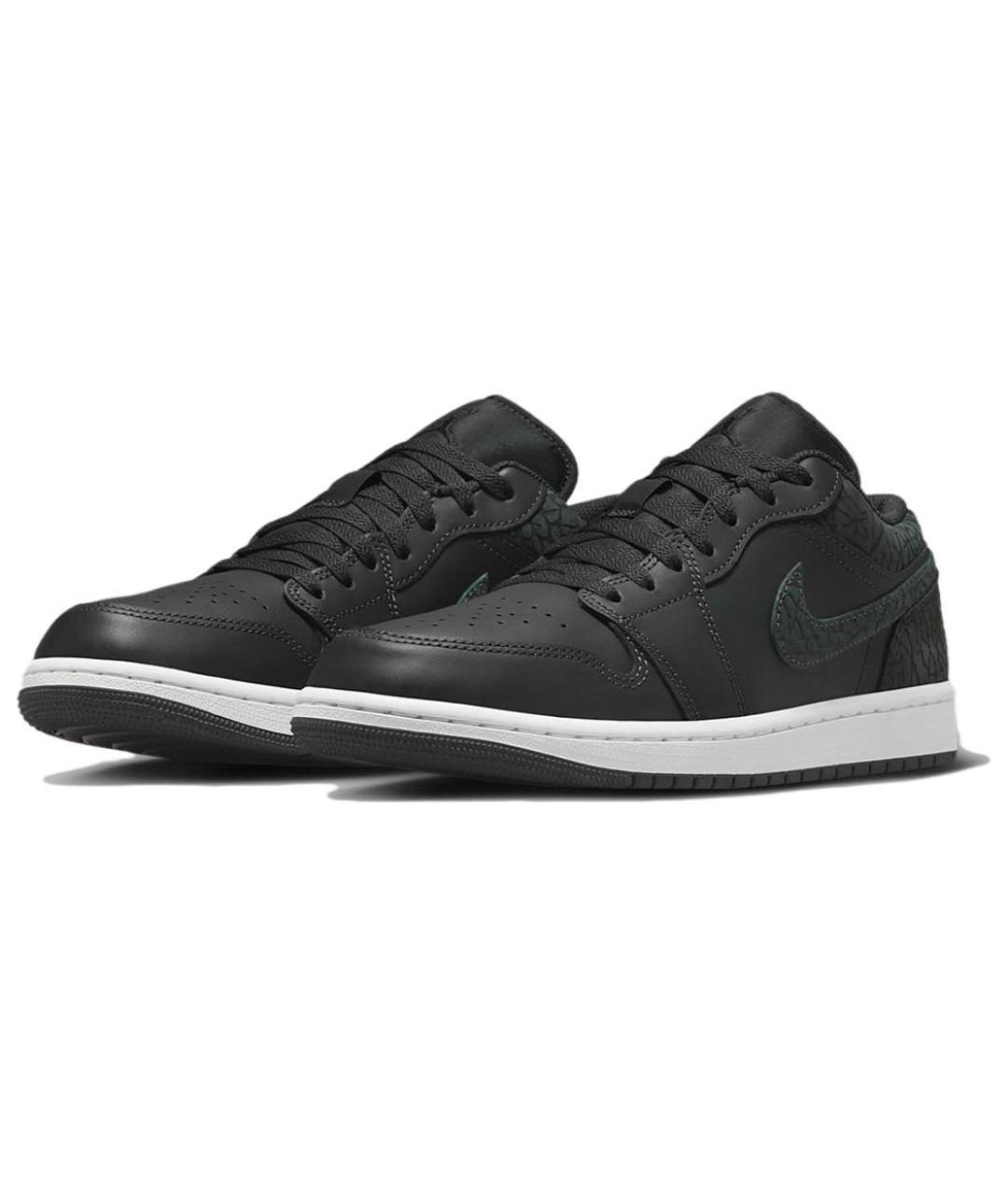 JORDAN Черные кожаные высокие кроссовки / кеды, фото 3