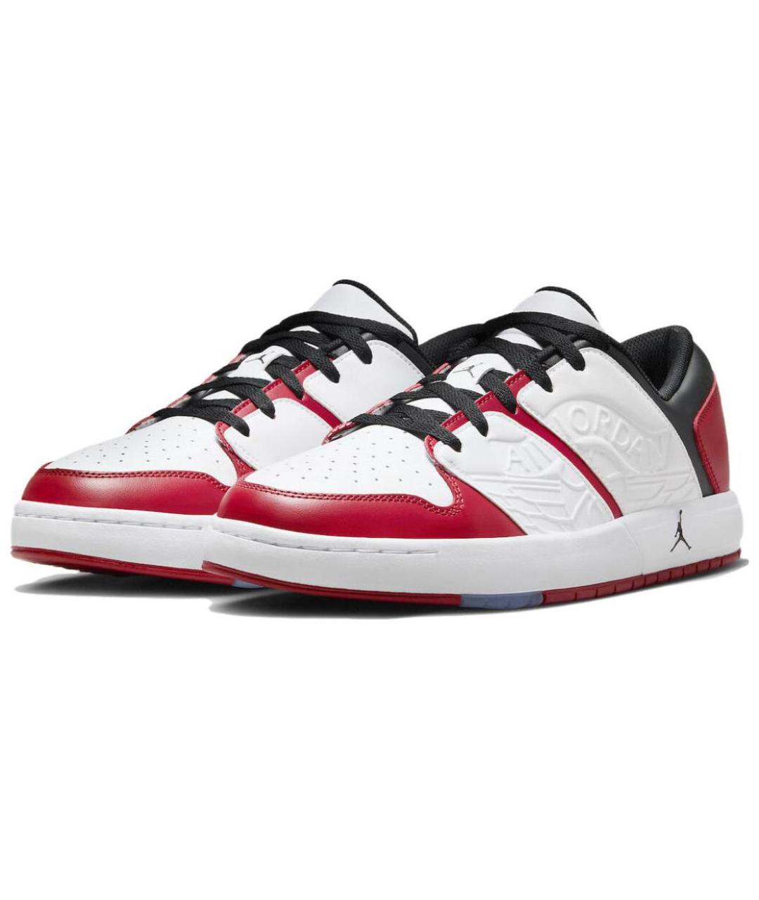 JORDAN Красные кожаные высокие кроссовки / кеды, фото 3