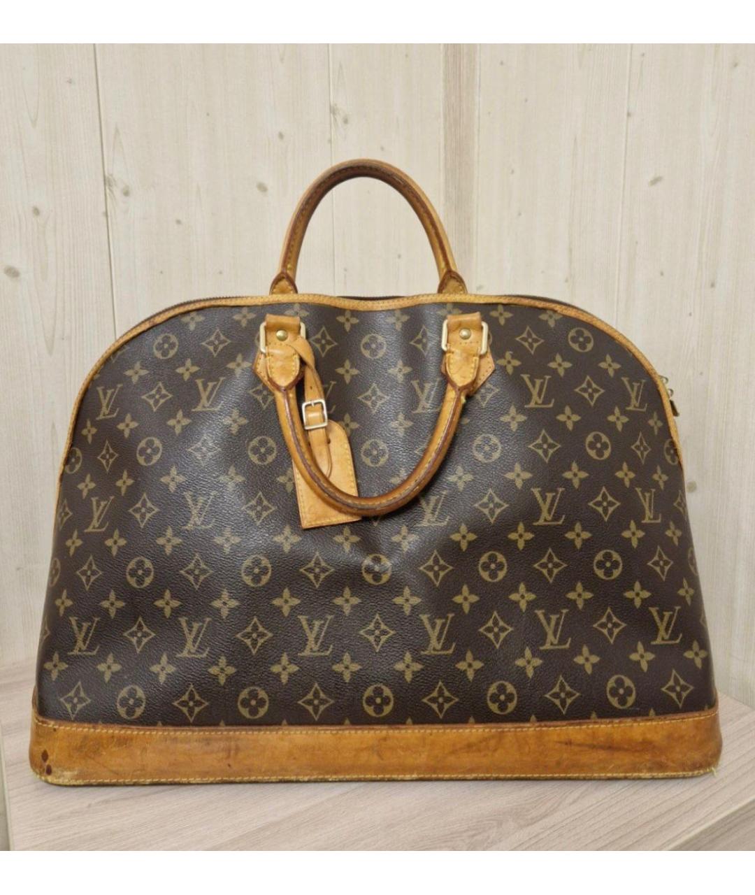 LOUIS VUITTON Коричневая кожаная дорожная/спортивная сумка, фото 9