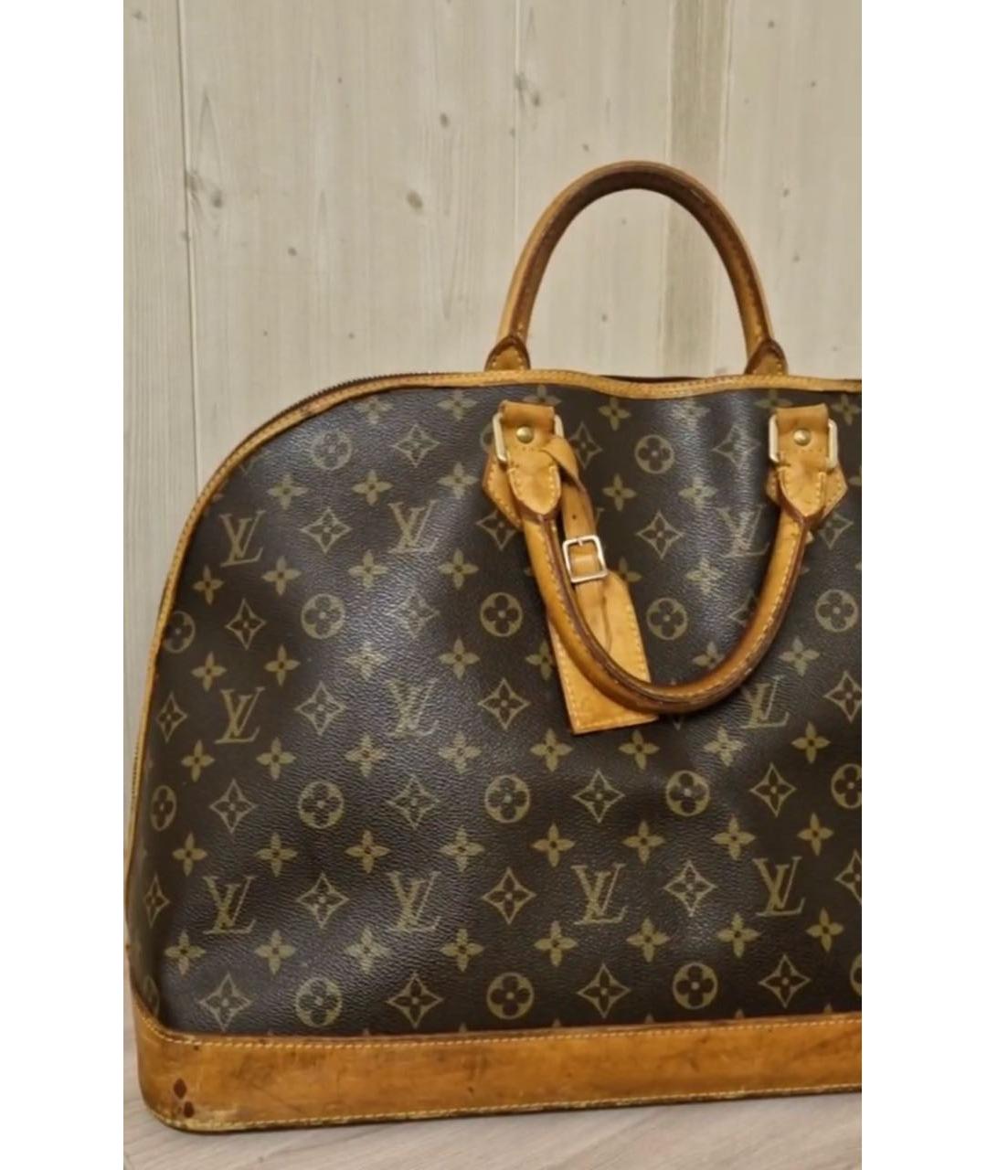 LOUIS VUITTON Коричневая кожаная дорожная/спортивная сумка, фото 7