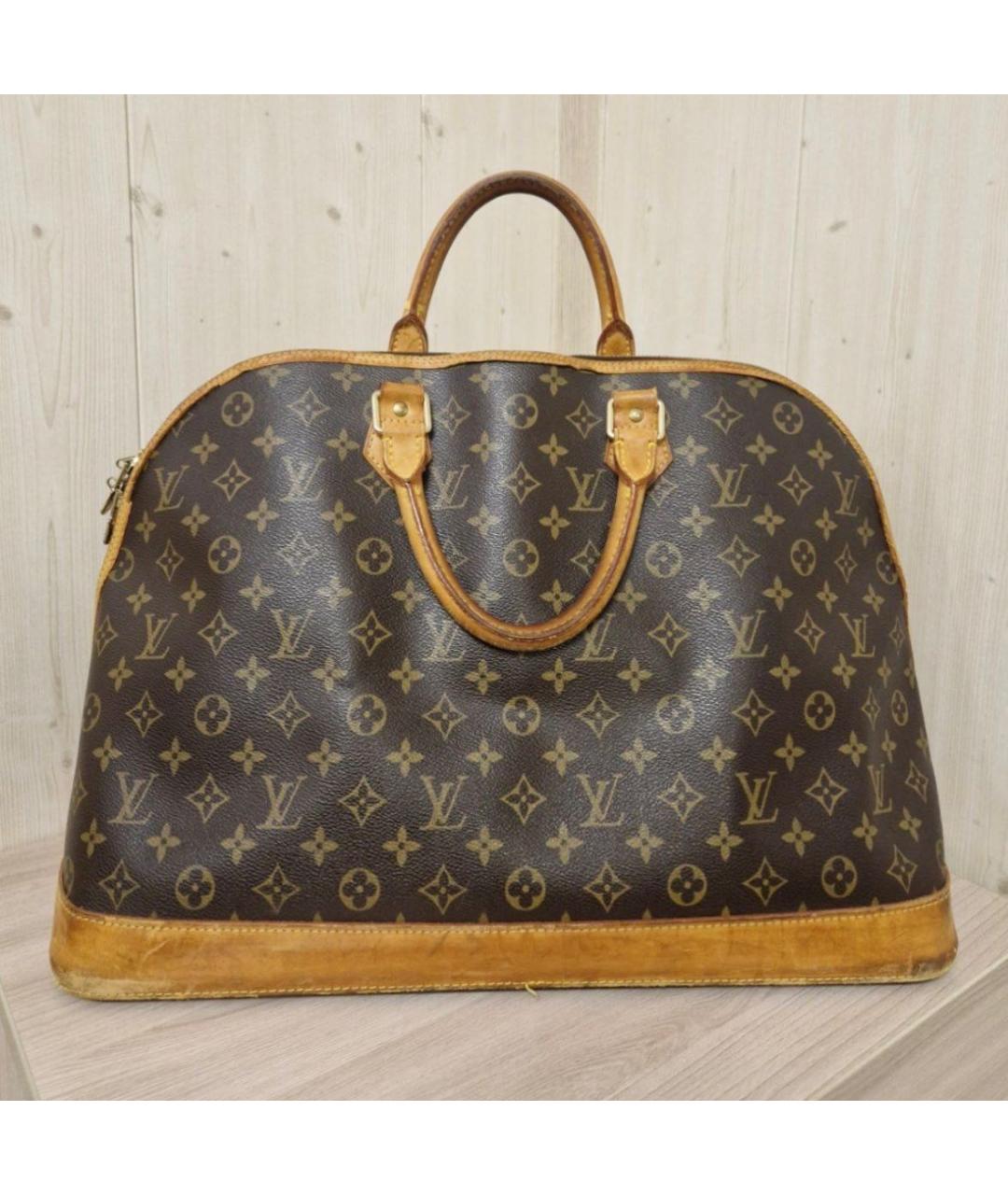 LOUIS VUITTON Коричневая кожаная дорожная/спортивная сумка, фото 2
