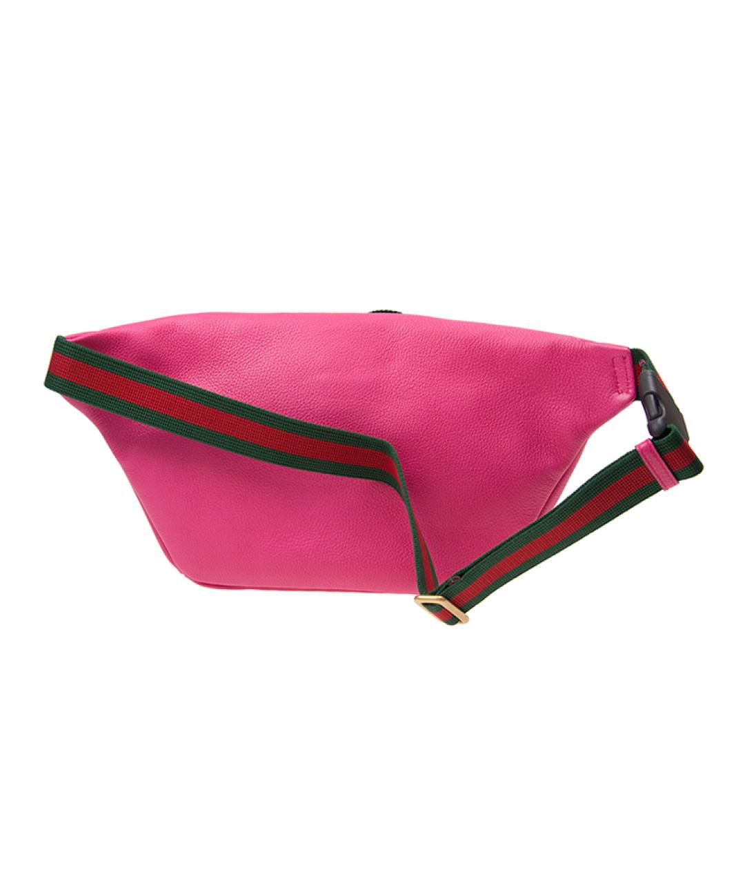 GUCCI Фуксия кожаная поясная сумка, фото 3