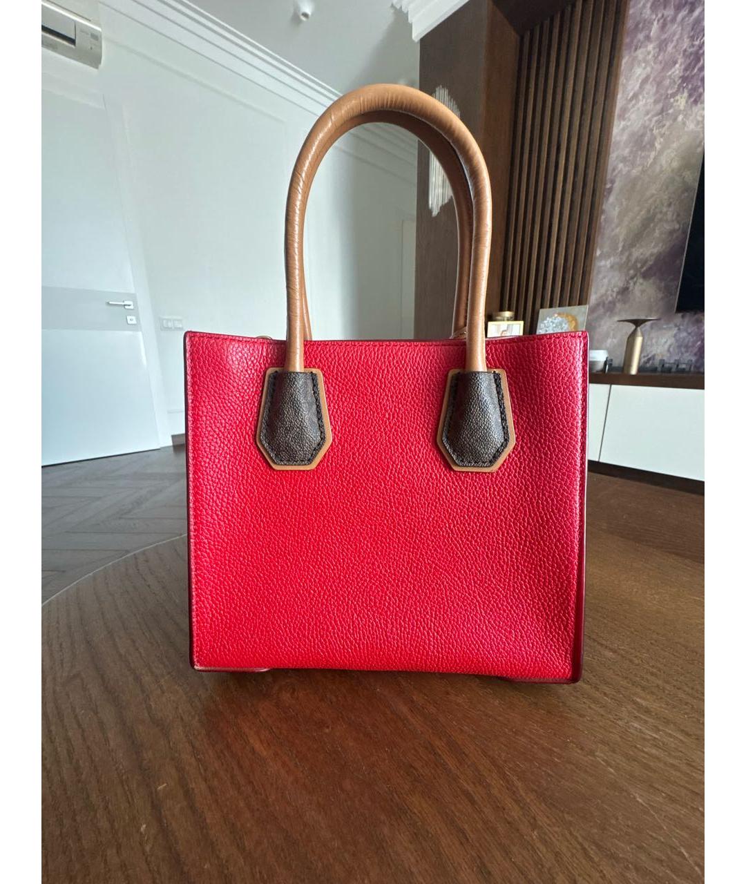 MICHAEL KORS Красная кожаная сумка тоут, фото 3