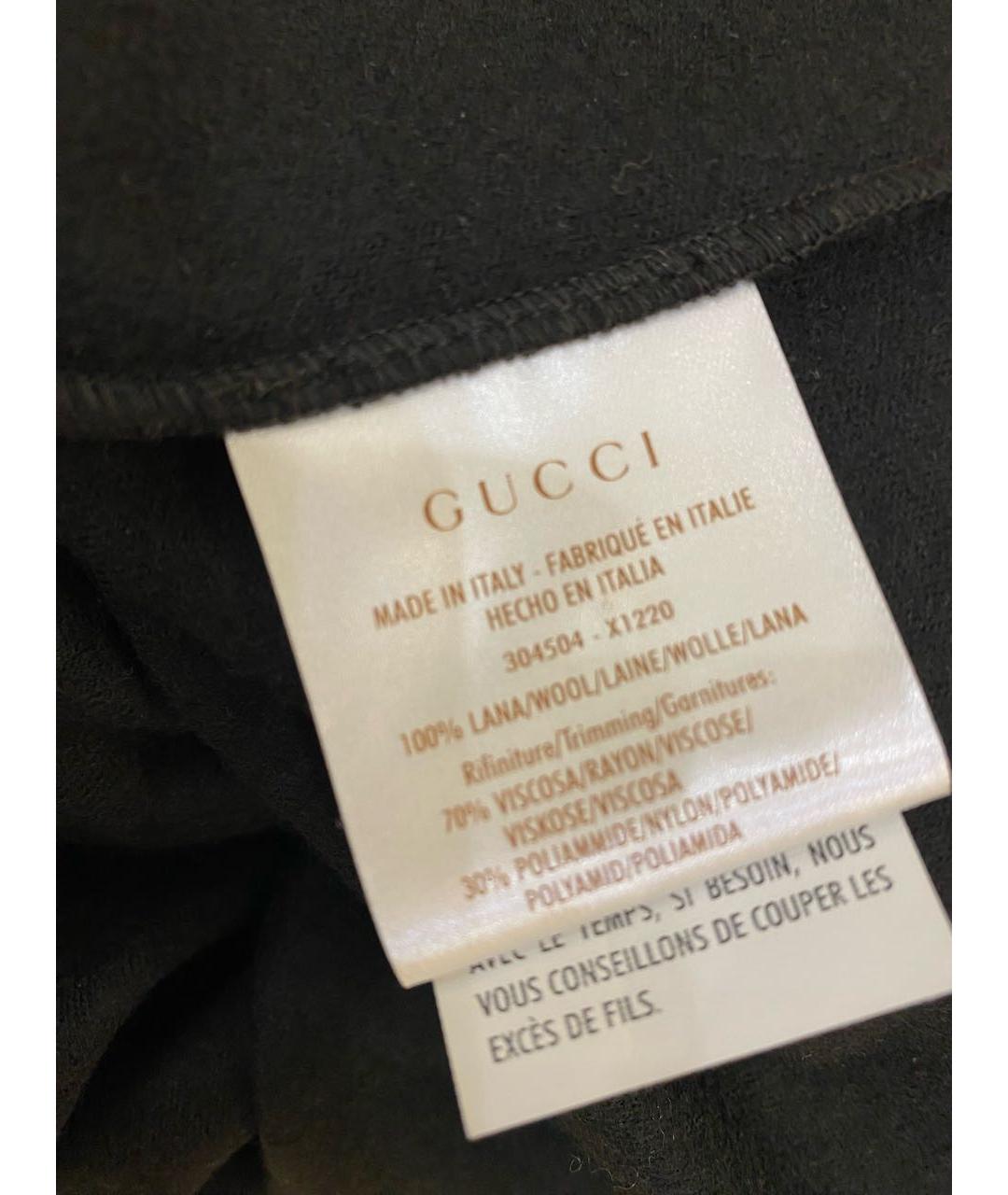 GUCCI Черное шерстяное повседневное платье, фото 4