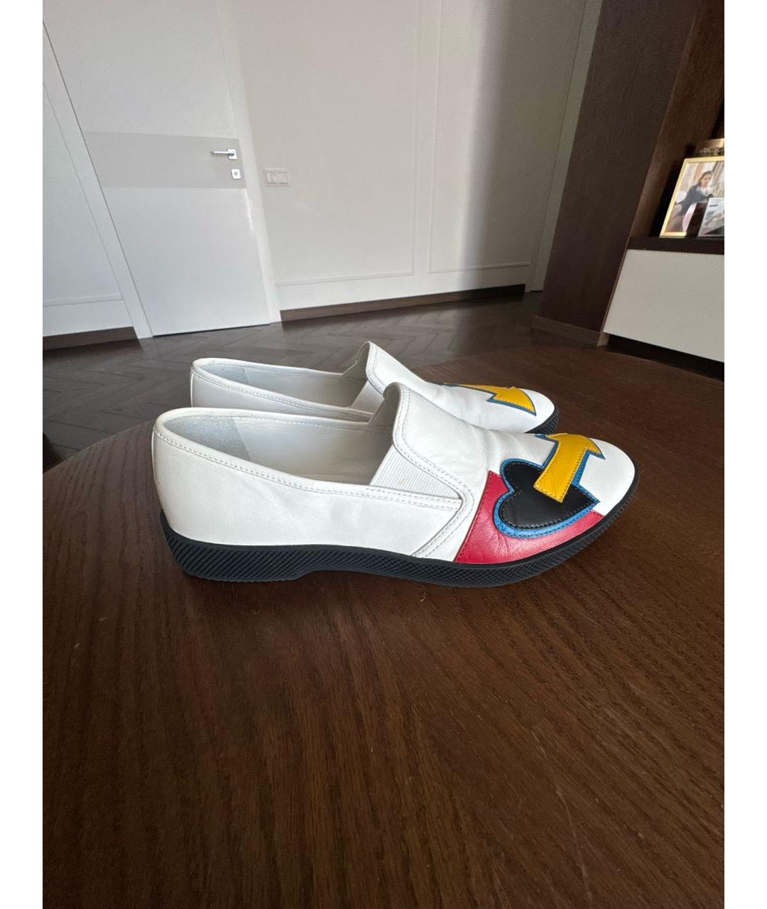 PRADA Белые кожаные мокасины, фото 7