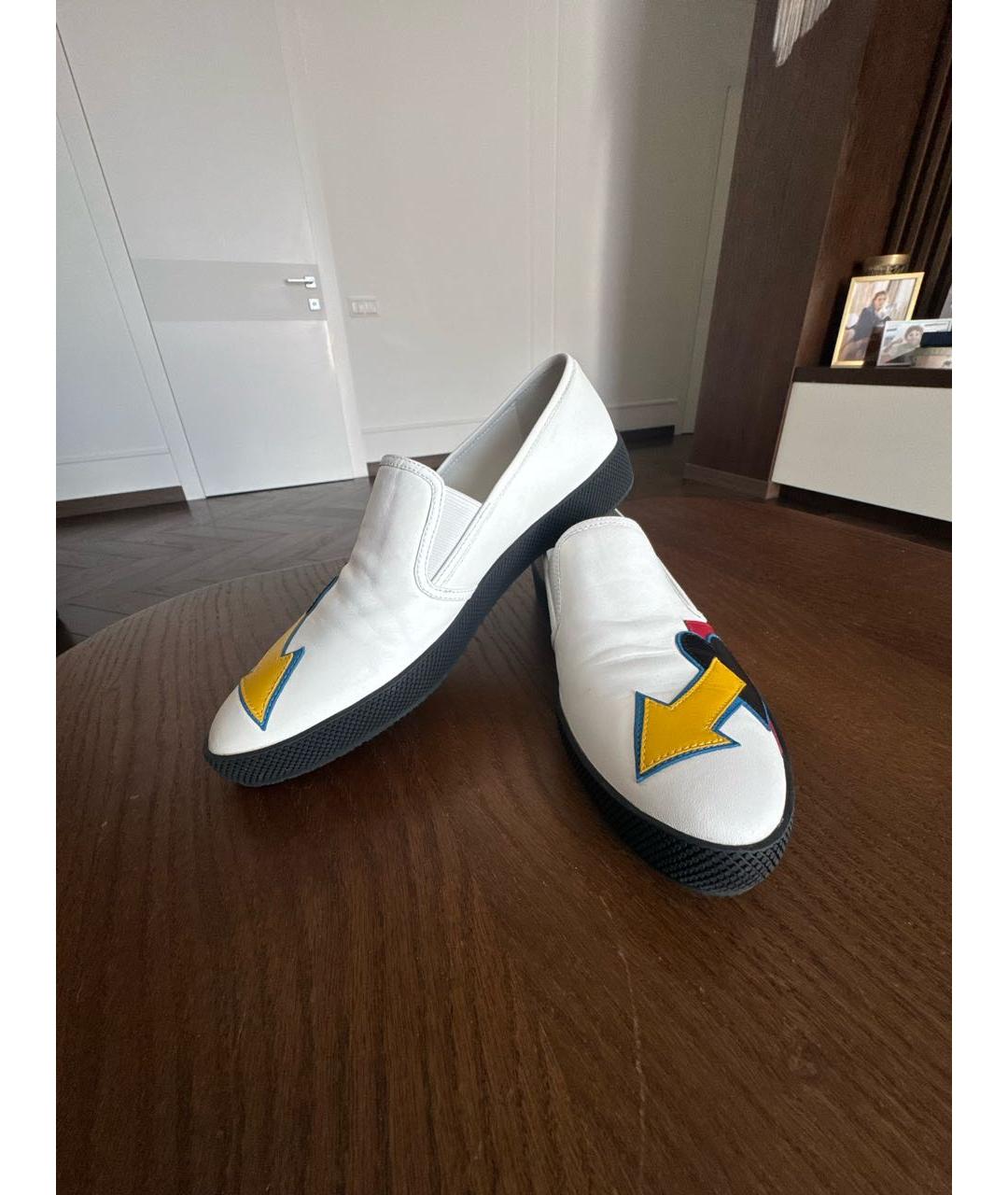 PRADA Белые кожаные мокасины, фото 5