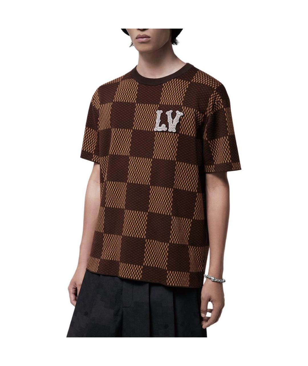 LOUIS VUITTON Коричневая футболка, фото 6
