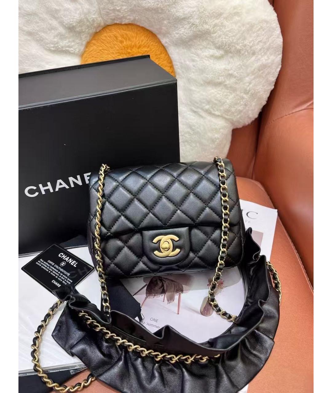 CHANEL Черная кожаная сумка через плечо, фото 2