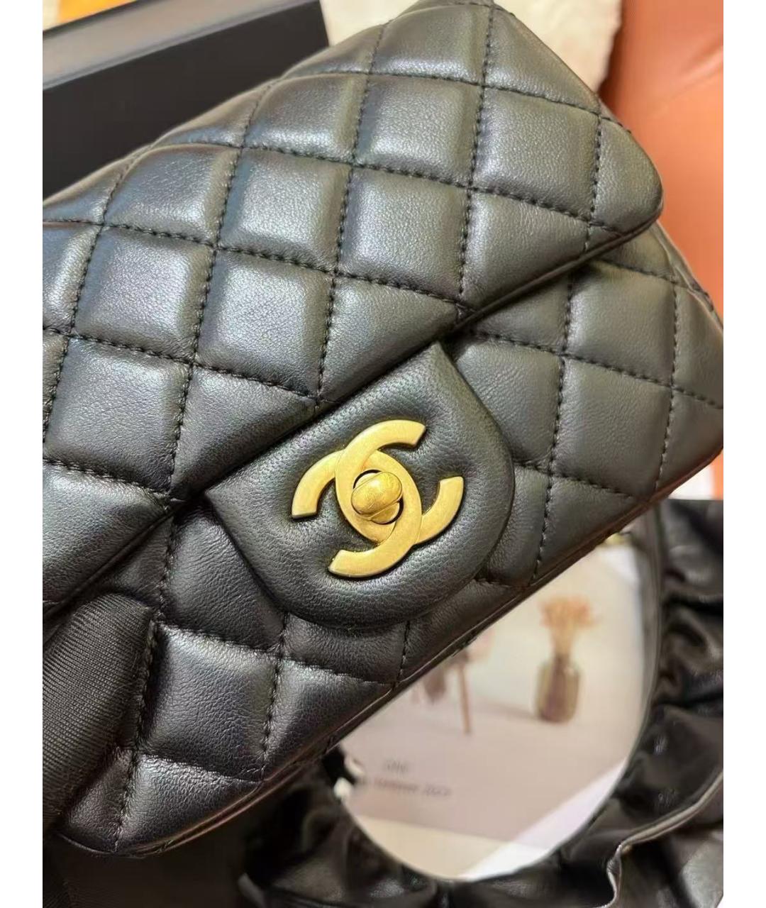 CHANEL Черная кожаная сумка через плечо, фото 4