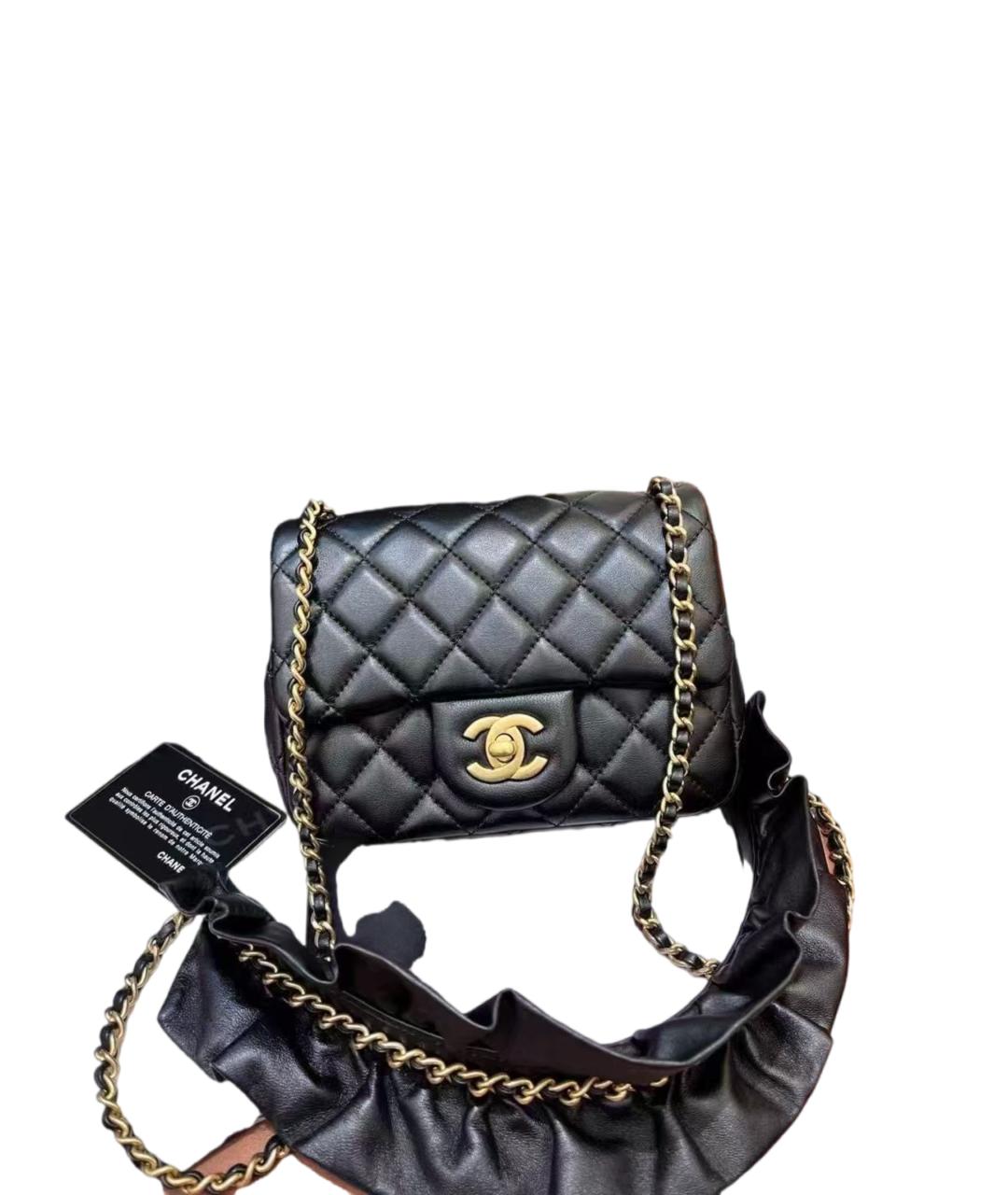CHANEL Черная кожаная сумка через плечо, фото 6