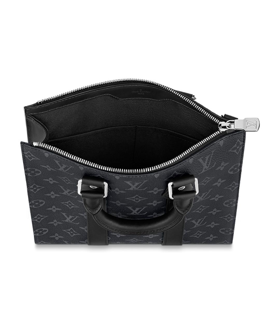 LOUIS VUITTON Черная кожаная сумка на плечо, фото 4