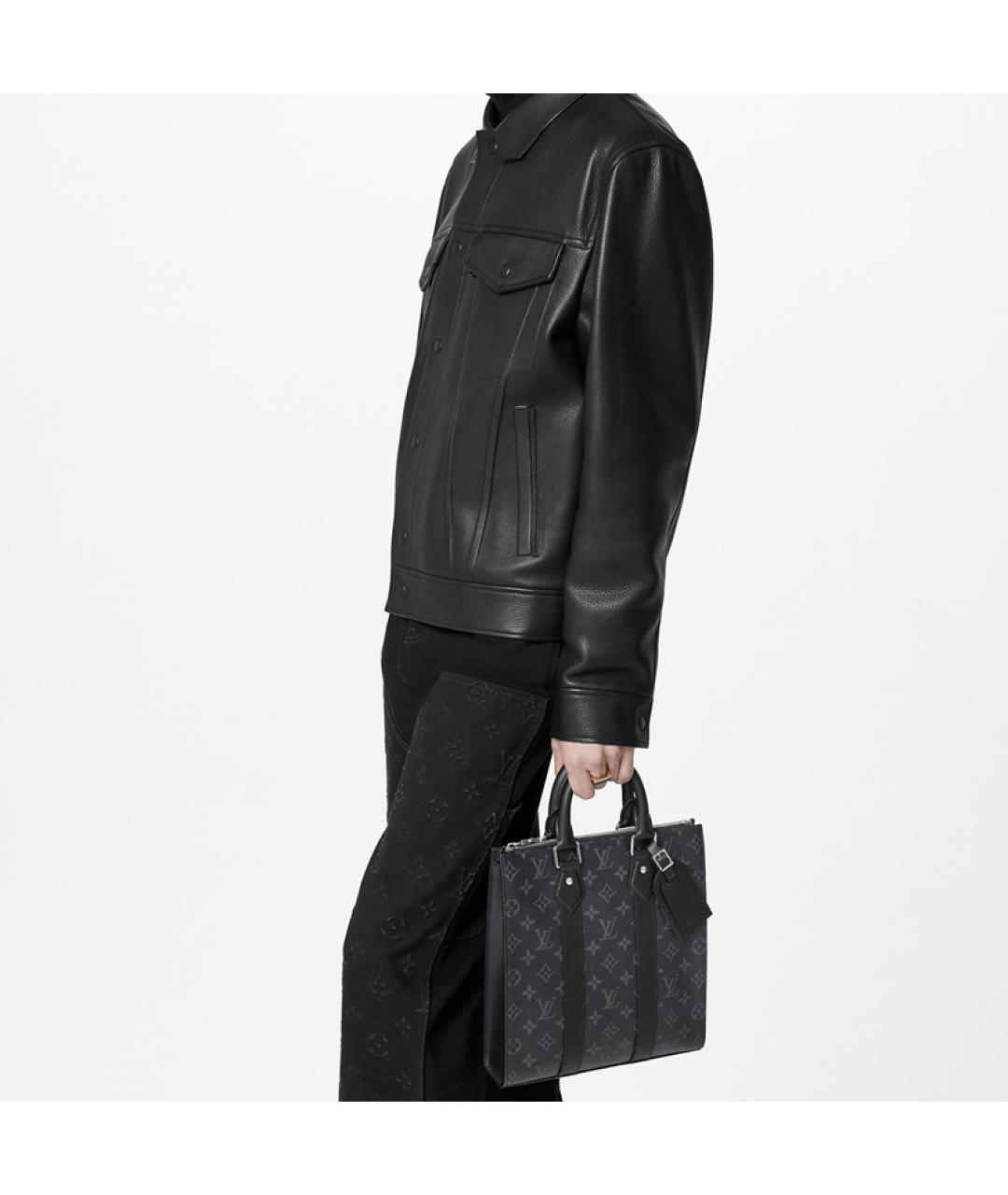 LOUIS VUITTON Черная кожаная сумка на плечо, фото 8