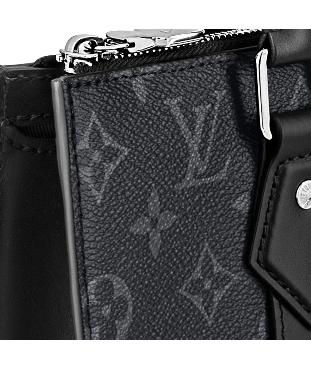 LOUIS VUITTON Черная кожаная сумка на плечо, фото 5