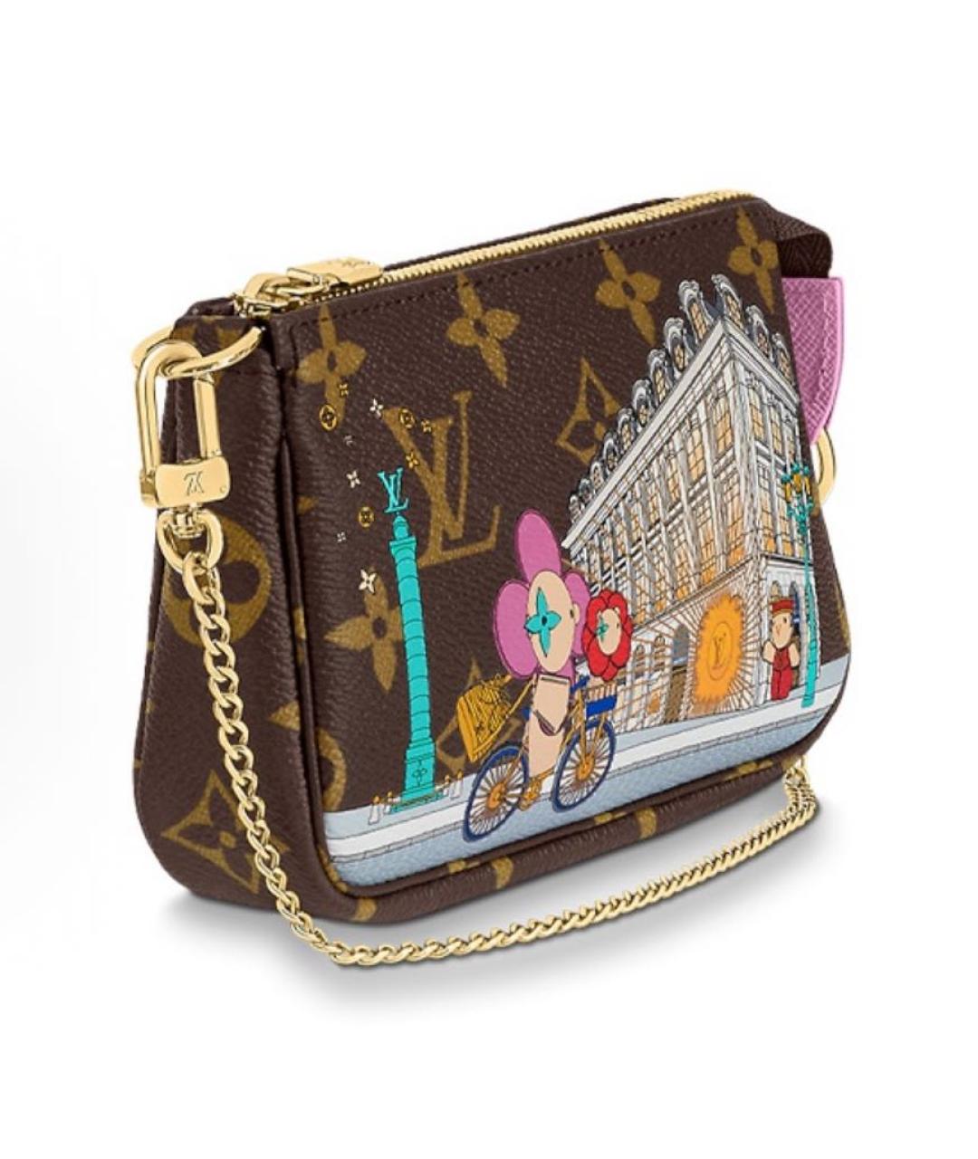 LOUIS VUITTON Коричневая кожаная сумка с короткими ручками, фото 2