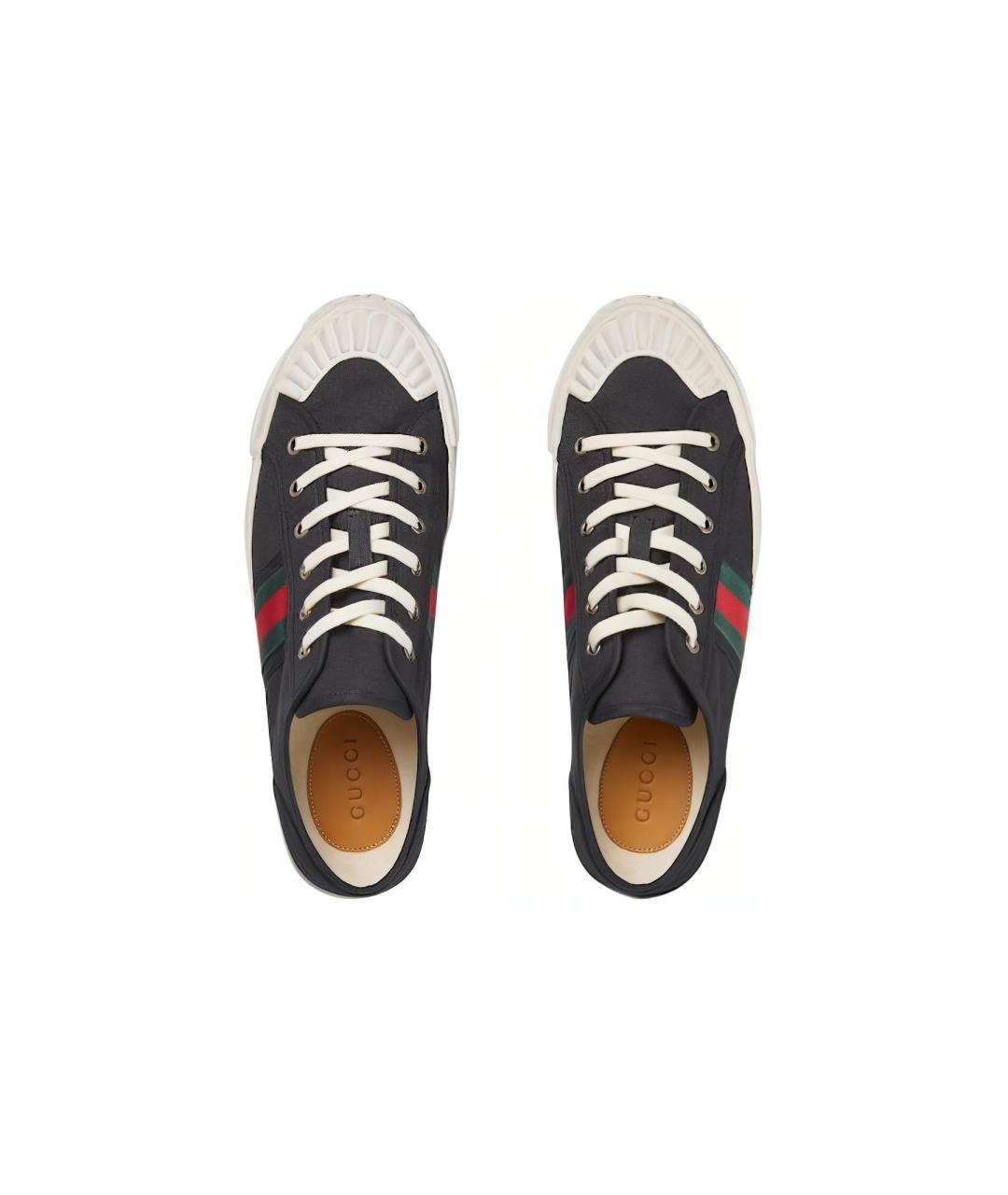 GUCCI Черные низкие кроссовки / кеды, фото 4