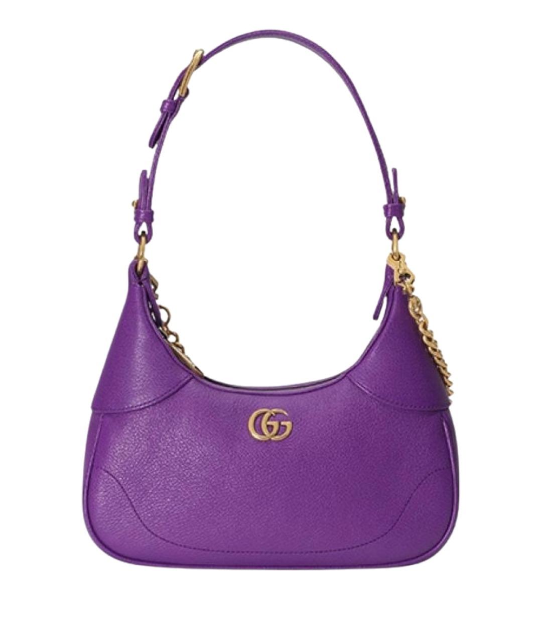 GUCCI Фиолетовая кожаная сумка через плечо, фото 1