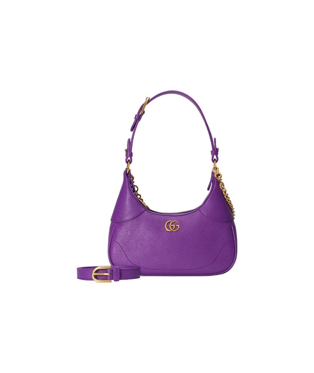 GUCCI Фиолетовая кожаная сумка через плечо, фото 2