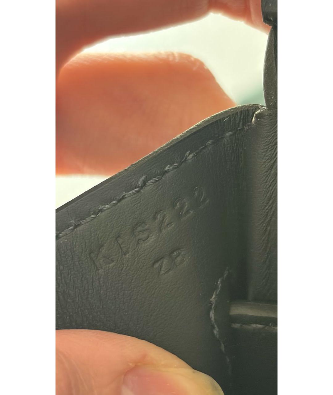 HERMES Темно-синяя кожаная сумка тоут, фото 5
