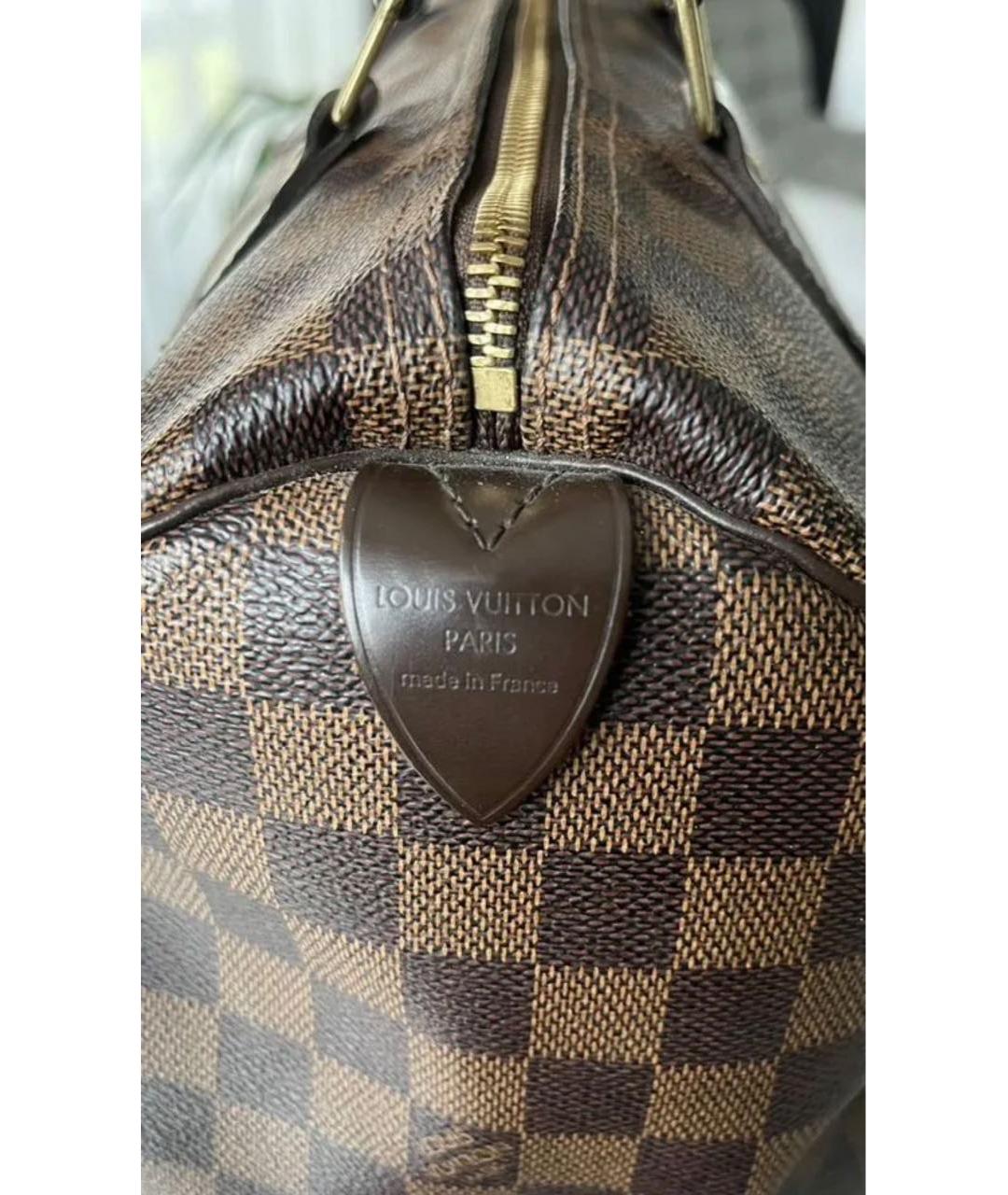 LOUIS VUITTON Коричневая кожаная сумка тоут, фото 8
