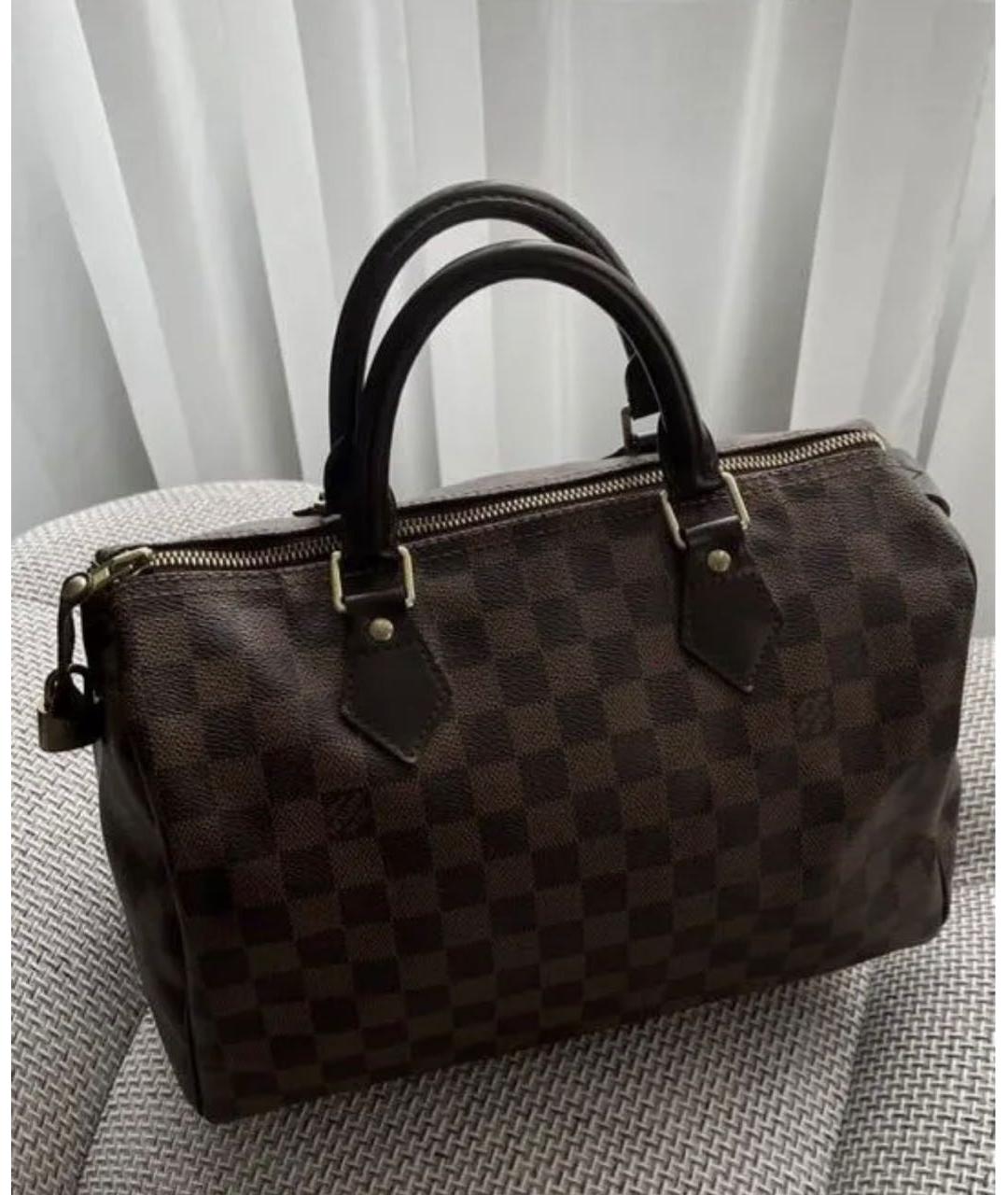 LOUIS VUITTON Коричневая кожаная сумка тоут, фото 9