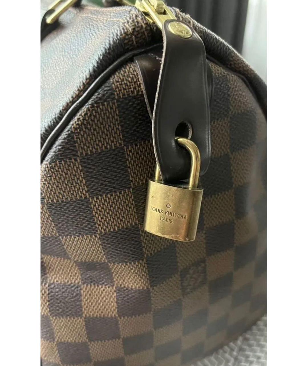 LOUIS VUITTON Коричневая кожаная сумка тоут, фото 7
