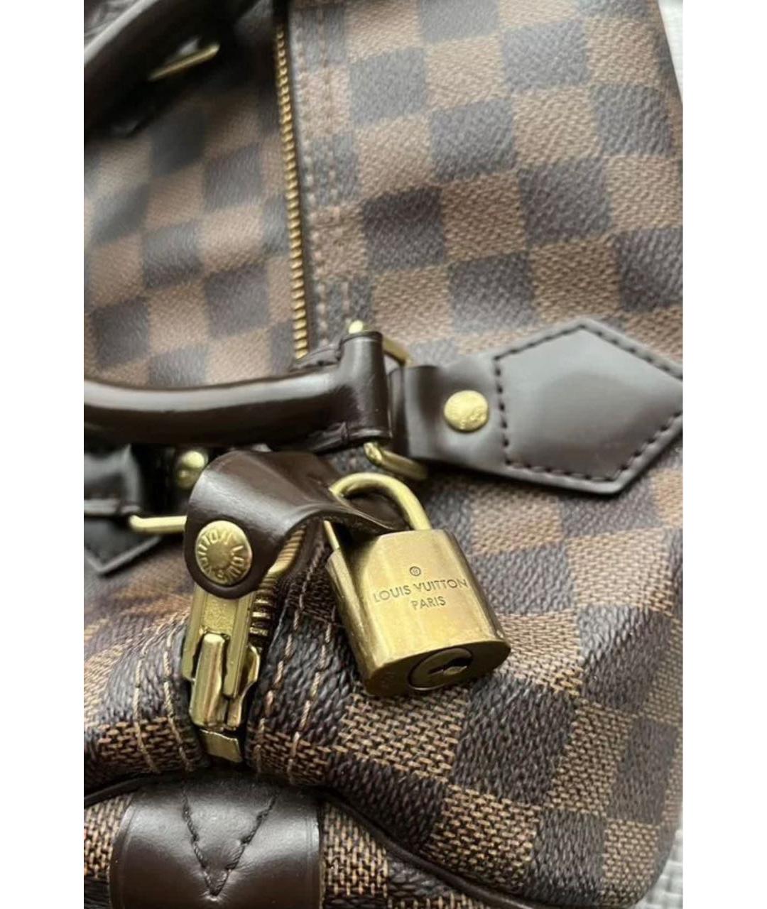 LOUIS VUITTON Коричневая кожаная сумка тоут, фото 5