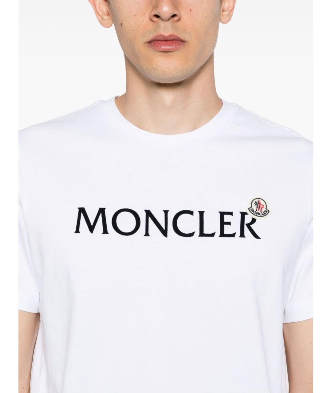 MONCLER Белая хлопковая футболка, фото 4