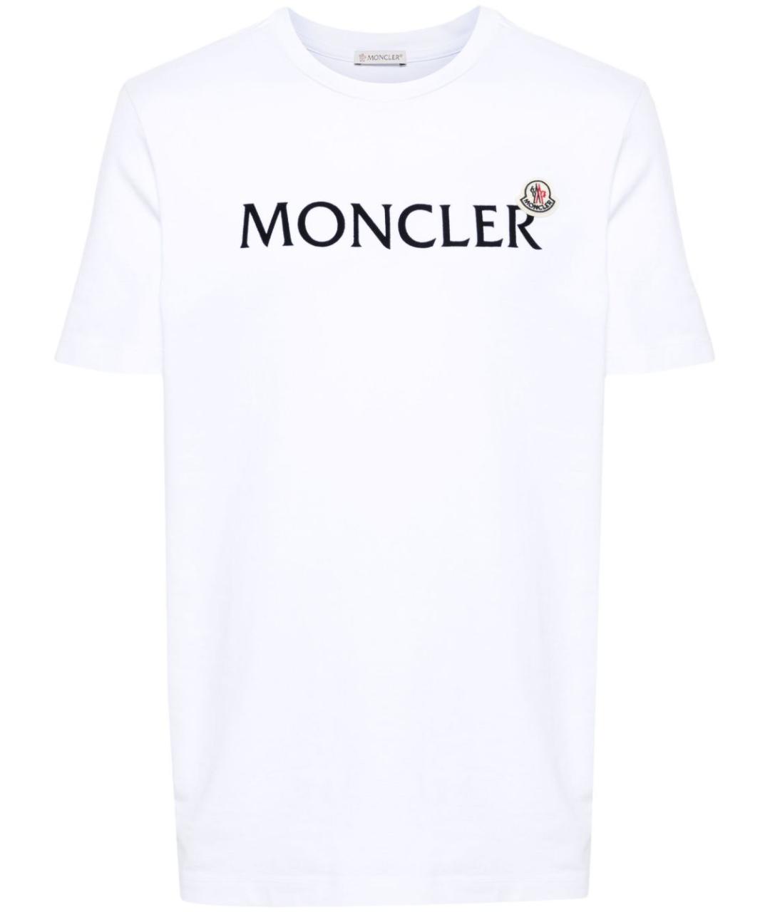 MONCLER Белая хлопковая футболка, фото 1