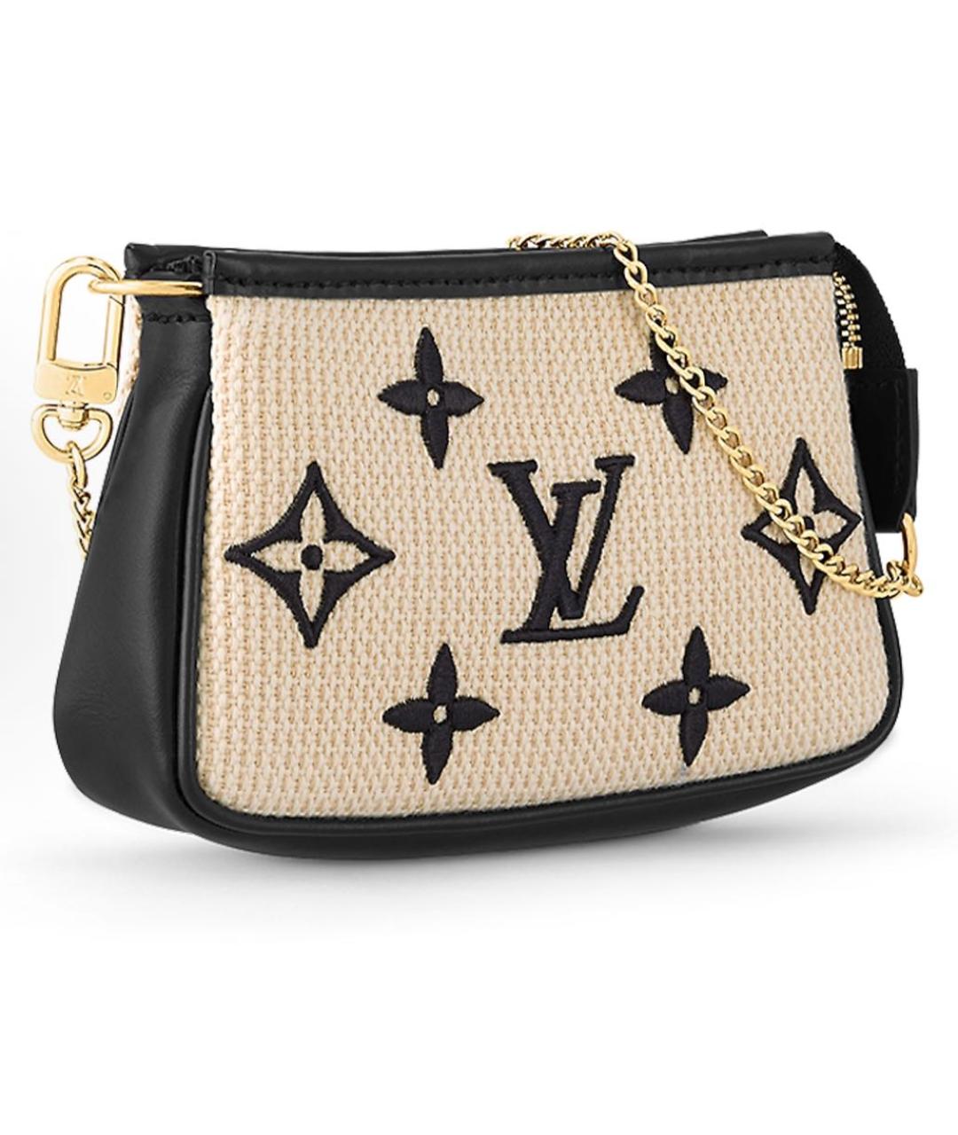 LOUIS VUITTON Бежевая пелетеная сумка с короткими ручками, фото 2