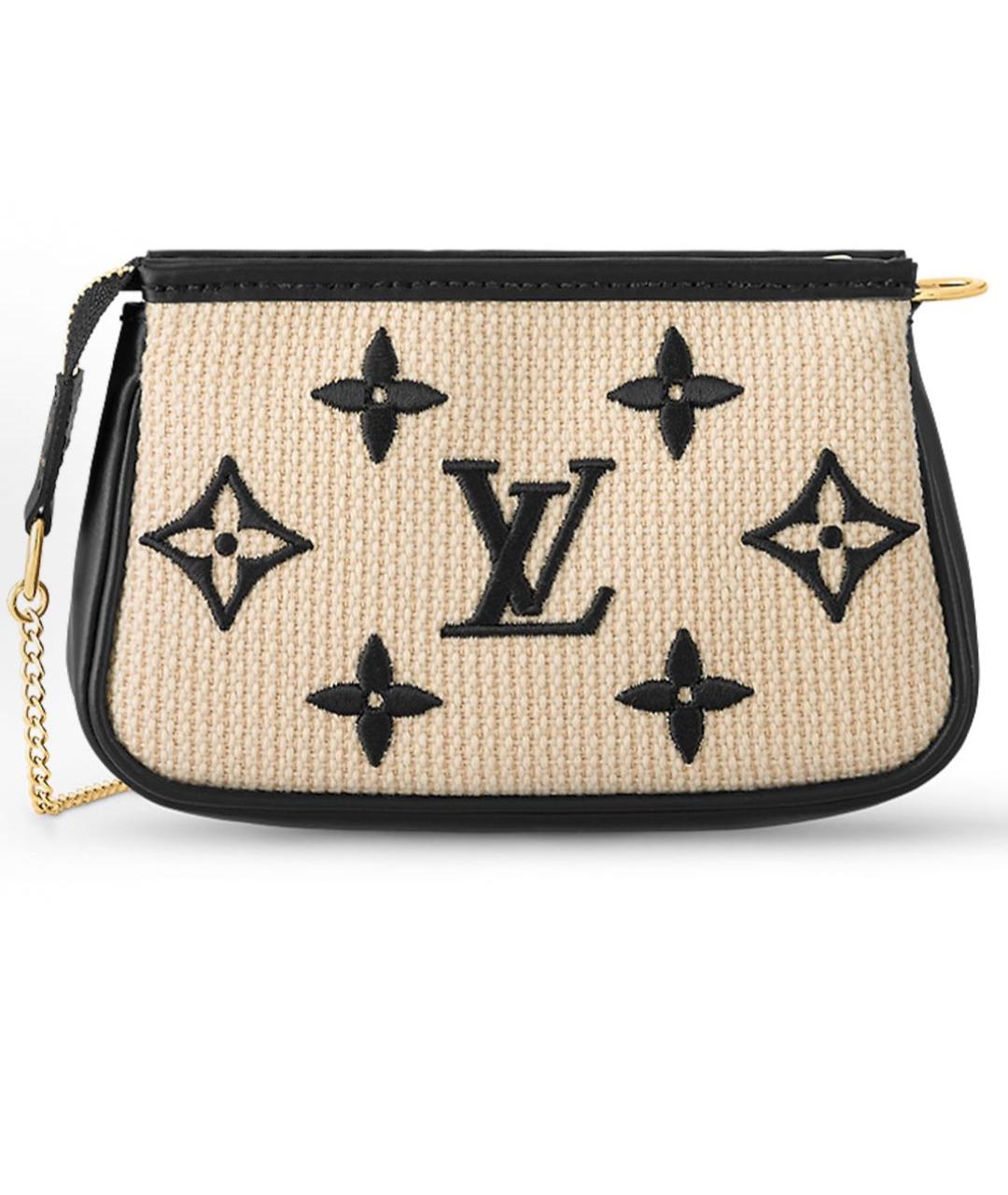 LOUIS VUITTON Бежевая пелетеная сумка с короткими ручками, фото 3
