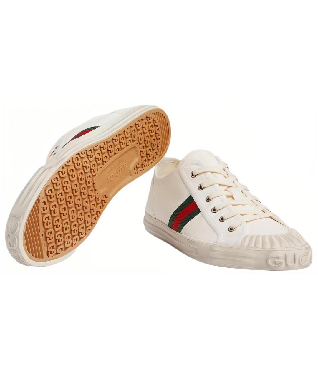 GUCCI Белые низкие кроссовки / кеды, фото 6