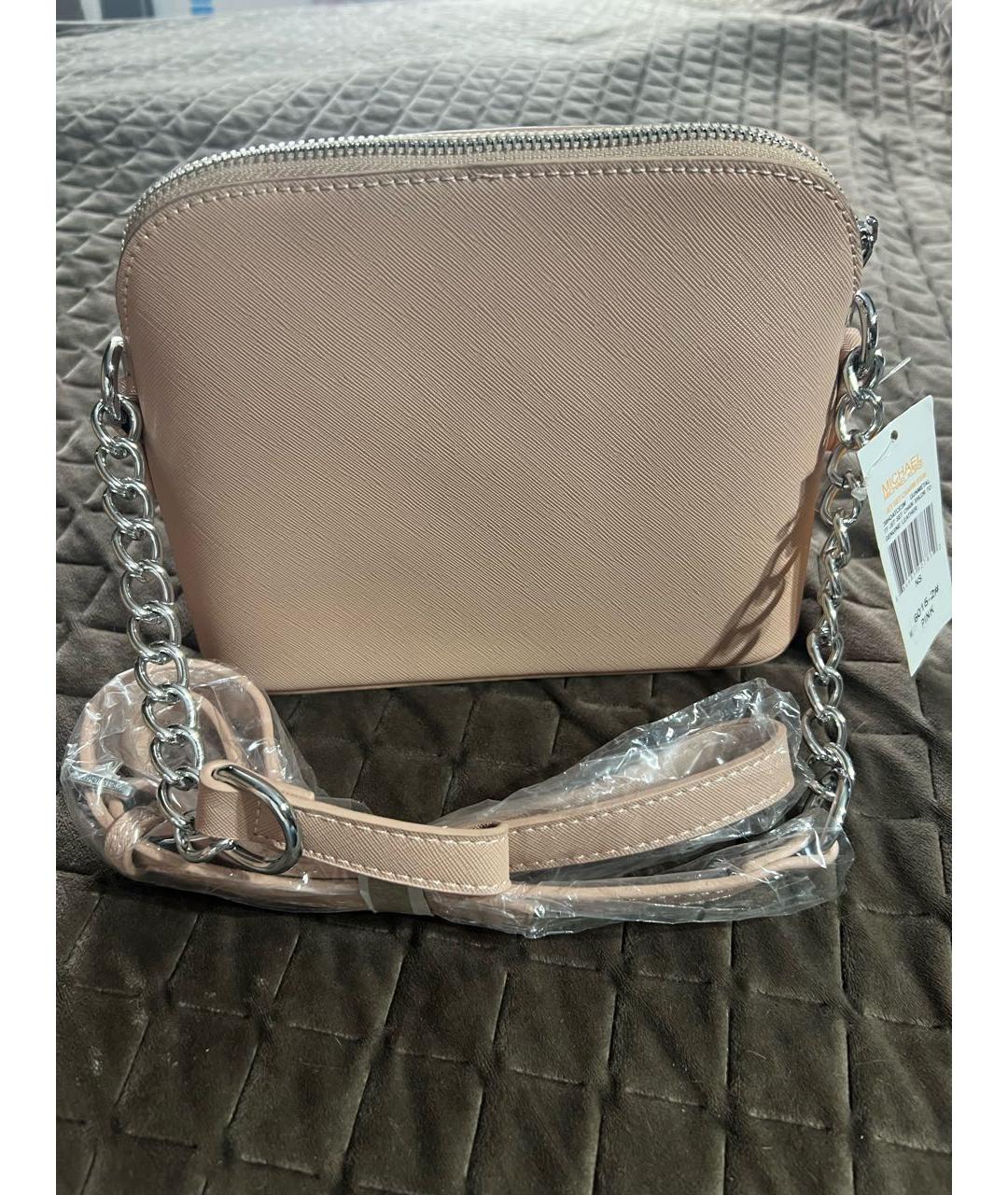MICHAEL KORS Бежевая кожаная сумка через плечо, фото 3